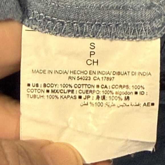 Old Navy Denim Chambray Dress Midi Embroidered Boho Cottage Core S/P - Picture 6 of 9